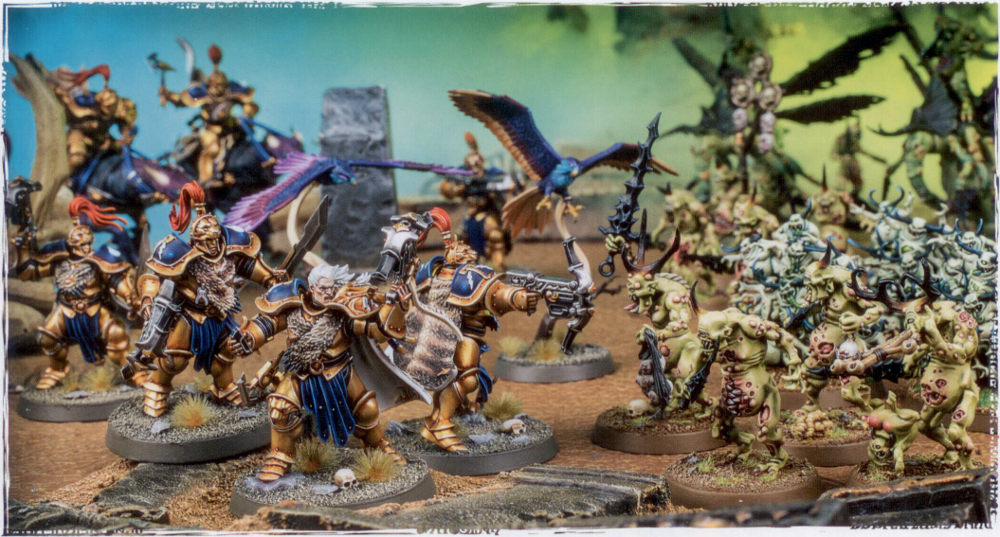 Plaguebearers battle Stormcast Eternals